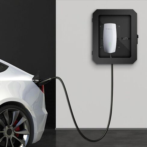 صندوق محطة الشحن لموصل الحائط Tesla Gen 3 وشاحن ChargePoint EV، حامل منظم الكابلات غطاء قفل مقاوم للمطر في الهواء الطلق، مقاوم للثلوج، مقاوم للغبار، مضاد للسرقة، ملحقات شحن المنزل in Kuwait