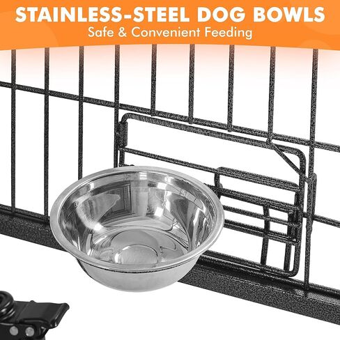 قفص الكلب القابل للتكديس Yaheetech مع مقسم 43 '' Rolling Heavy Dutich Dog Cage مع أعلى/ 2 صواني قابلة للإزالة للكلاب الصغيرة/ المتوسطة ، قصة مزدوجة in Saudi Arabia