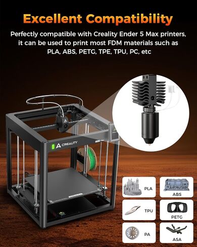 Creality Official Ender 3 V3 SE Hotend Kit، سرعة عالية 250 ملم/ثانية و260 درجة مئوية مقاومة لدرجات الحرارة العالية مع جورب سيليكون، فضي in Saudi Arabia
