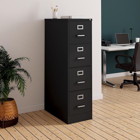 STAPLES 4-Drawer Vertical File Cabinet, Letter Size Documents, Lockable, 26.5" D x 14.9" W x 51.97" H, Light Gray in Saudi Arabia