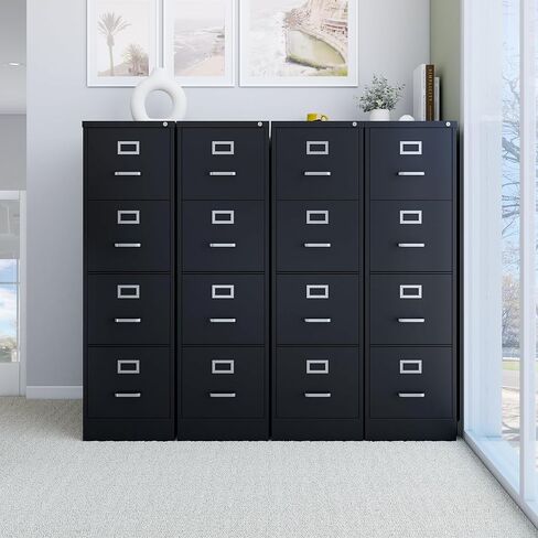 STAPLES 4-Drawer Vertical File Cabinet, Letter Size Documents, Lockable, 26.5" D x 14.9" W x 51.97" H, Light Gray in Saudi Arabia
