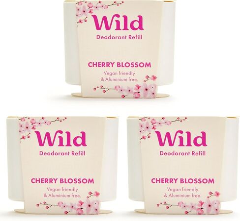 وايلد - مجموعة متنوعة من مزيلات العرق الطبيعية القابلة لإعادة الملء - خالية من الألومنيوم - تشتمل الروائح على القطن الطازج وملح البحر وزهر الكرز وجوز الهند والفانيليا - حماية طويلة الأمد in Kuwait