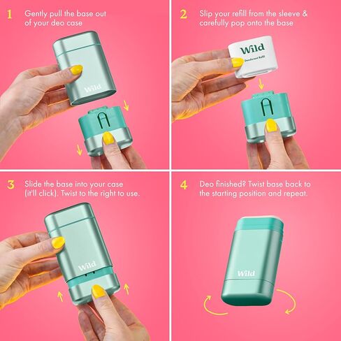 وايلد - مجموعة متنوعة من مزيلات العرق الطبيعية القابلة لإعادة الملء - خالية من الألومنيوم - تشتمل الروائح على القطن الطازج وملح البحر وزهر الكرز وجوز الهند والفانيليا - حماية طويلة الأمد in Kuwait