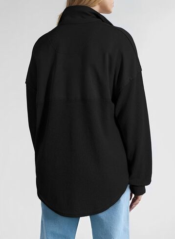 SHEWIN Womens Sweatshirt Casual Waffle Knit Half Zip Pullover Loose Long Sleeve Tops Fall Outfit Clothes 2024 in Saudi Arabia