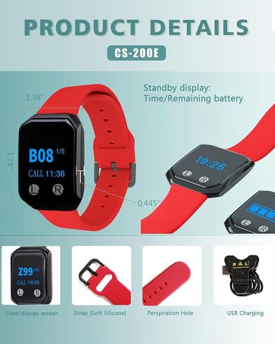 Wireless Calling System Caregiver Pager 1600+ Feet Nurse Alert System for Elderly Disabled Patient Monitoring 10 Call Buttons/1 Receivers/2 Watch/1 Signal Amplifier in Kuwait