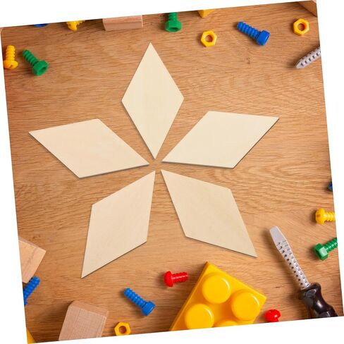 30Pcs Diamond Shaped Wood Slices, 3.14x1.57in Unfinished Wooden Diamond Shape Pieces, Wooden Diamond Shape Diamond Wood Shapes Blank Slices for DIY Crafts Holiday Decoration in Kuwait