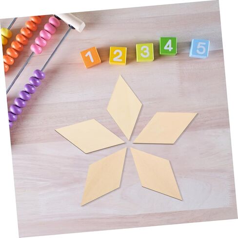 30Pcs Diamond Shaped Wood Slices, 3.14x1.57in Unfinished Wooden Diamond Shape Pieces, Wooden Diamond Shape Diamond Wood Shapes Blank Slices for DIY Crafts Holiday Decoration in Kuwait