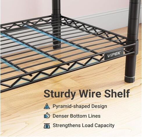 VIPEK V50i Extra Large Portable Closet Rack Bedroom Armoire Freestanding Wardrobe Closet, Heavy Duty Clothes Rack Multi-Functional Metal Clothing Rack for Hanging Clothes, Max Load 1300lbs, Black in Kuwait