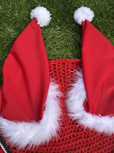Horse Ear Bonnet Santa Claus Double Hats Fly Hood Ear Net Fly Veil Gift for A Christmas Equestrian Tack Equine (Embroidery, Horse/Full) in Saudi Arabia