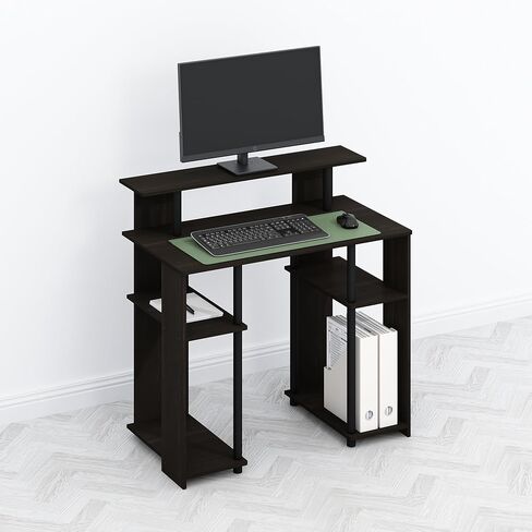 Furinno Turn-N-Tube 3 مستويات ثلاثية الأغراض متعددة الأغراض على رف تخزين التخزين ، Americano/Black in Kuwait