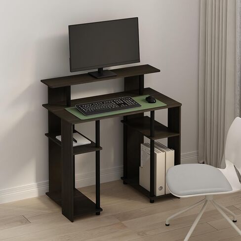 Furinno Turn-N-Tube 3 مستويات ثلاثية الأغراض متعددة الأغراض على رف تخزين التخزين ، Americano/Black in Kuwait