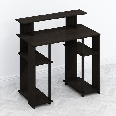 Furinno Turn-N-Tube 3 مستويات ثلاثية الأغراض متعددة الأغراض على رف تخزين التخزين ، Americano/Black in Kuwait