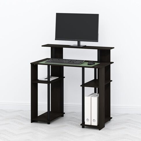 Furinno Turn-N-Tube 3 مستويات ثلاثية الأغراض متعددة الأغراض على رف تخزين التخزين ، Americano/Black in Kuwait