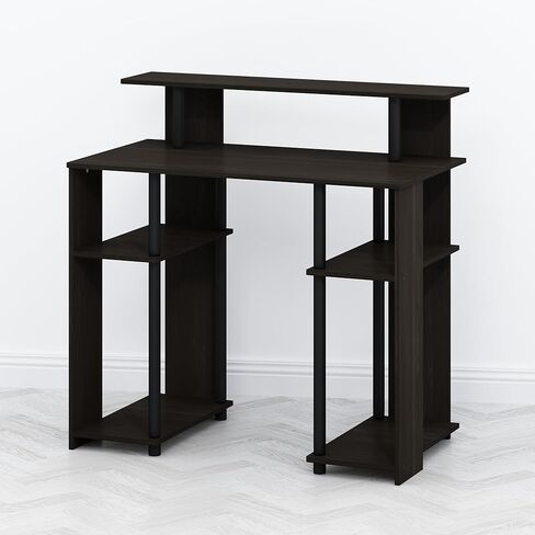 Furinno Turn-N-Tube 3 مستويات ثلاثية الأغراض متعددة الأغراض على رف تخزين التخزين ، Americano/Black in Kuwait