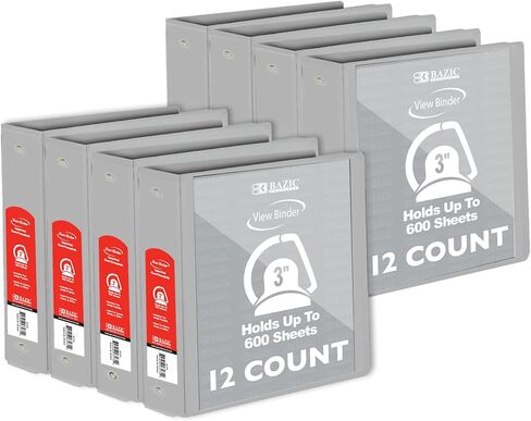 BAZIC 3 RING BINDER 3 "عرض المجلدات المائلة D Ring Organizer - Green ، عقد 600 ورقة ، لمكتب المدرسة ، 1 -Count in Saudi Arabia