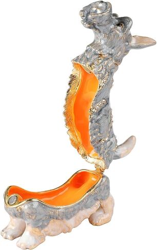 Mini Cute Bee Trinket Boxes Hinged Hand-Painted Enameled Animals Figurine Ornaments Craft Gift for Home Decor, Yellow in Kuwait