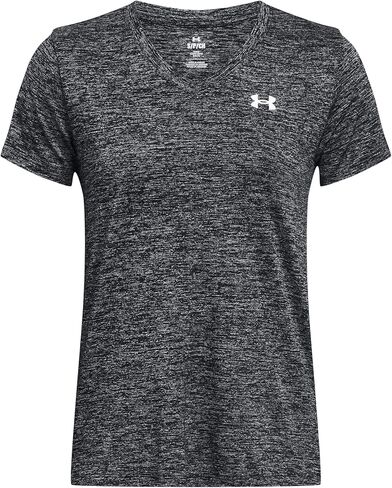 حذاء نسائي من Under Armour Tech Twist بأكمام قصيرة ورقبة على شكل حرف V، (350) ماتريكس أخضر/أبيض/أبيض، مقاس متوسط in Kuwait