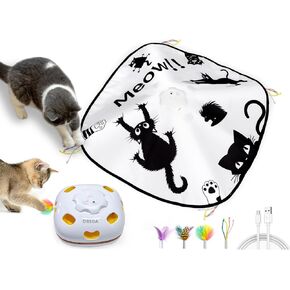 ألعاب القطط من أورسدا للقطط الداخلية، لعبة تفاعلية 5 في 1 للقطط، ألعاب إثراء تلقائية قابلة لإعادة الشحن للقطط في المنزل بمفردها للقطط البالغة التي تشعر بالملل في الأماكن المغلقة، ألعاب القطط الصغيرة للتمرين، تعمل باللمس in Kuwait