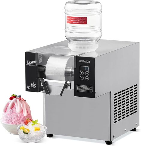 VEVOR Commercial Snowflake Ice Machine, 397LBS/24H Snowflake Ice Maker, Stainless Steel Ice Shaver Machine, Electric Snow Cone Maker, Liquid Cooling System for Rapid Heat Dissipation, Ice Cream in Saudi Arabia