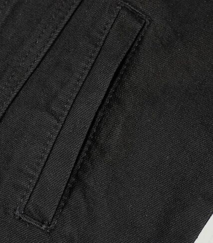 Men's Slim Fit Stretch Denim Jacket, Long Sleeve Streetwear Jean Jackets For Man, Crystal Rhinestone Embellished Black Coat in Saudi Arabia
