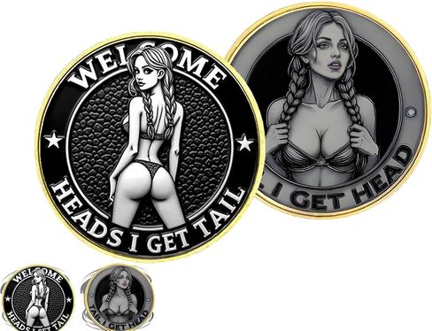 2PCS Heads and Tails Coin, Heads i get Tail Coin,Tails i get Head Coin for Men, Challenge Coins, Lucky Coins, Funny Coins, Funny Prank Gifts, Suitable for Coin Collectors in Kuwait