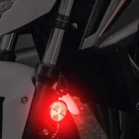 Biqing 2Pcs Motorcycle Rear Lights Turn Signal Light,Universal Round Tail Brake Lamp Rear Lamp 12V 24 LED Reflector Brake Stop Marker Light Indicator for Car Motorcycle Truck(White in Saudi Arabia