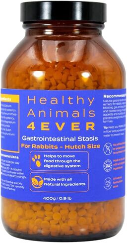 Healthy Animals 4Ever All-Natural Rabbit Gastrointestinal Stasis Treatment | Effective Homeopathic Support for GI Stasis - Promotes Healthy Digestion Rabbit Digestive Health Tablets | 300 Count in Kuwait