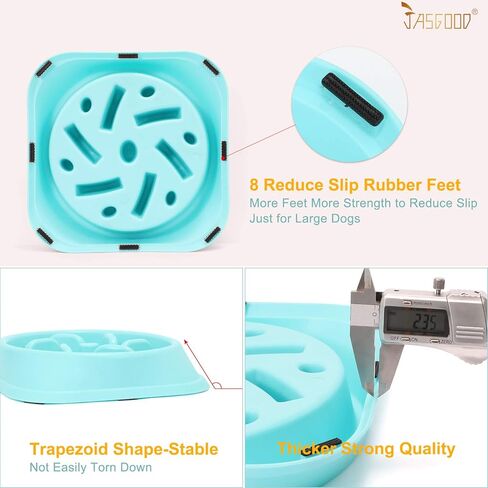 JASGOOD DOG ESTER بطيئة الأكل وعاء الحيوانات الأليفة الصديقة غير السامة غير سامة منع الاختناق وعاء تصميم صحي للكلاب توقف الذروة وعاء (بيج) in Kuwait