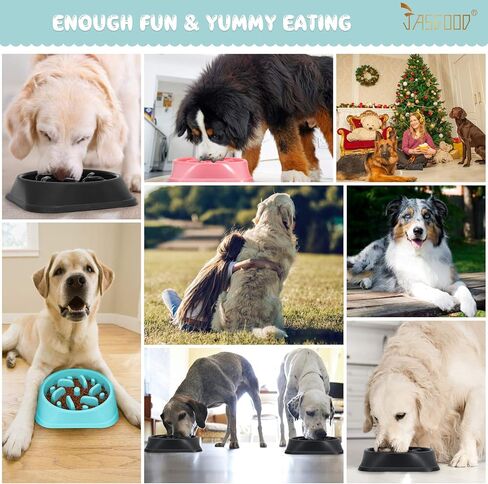 JASGOOD DOG ESTER بطيئة الأكل وعاء الحيوانات الأليفة الصديقة غير السامة غير سامة منع الاختناق وعاء تصميم صحي للكلاب توقف الذروة وعاء (بيج) in Kuwait