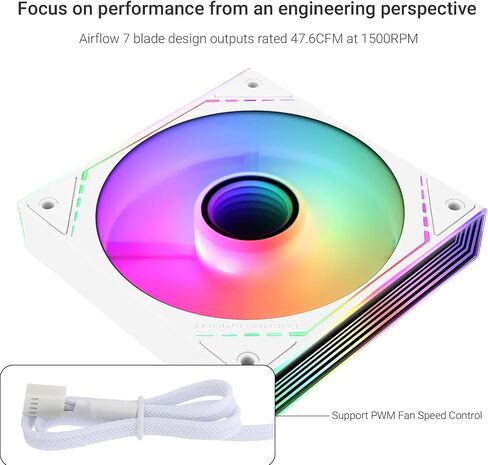 TL-M12 Case Fan 120mm ARGB CPU Cooler Fan Comes with ARGB Mirror Light Effect,PC PWM Silent Fan with 1500RPM Speed, Black CPU Cooling ARGB Fan,Desktop CPU PWM Fan in Saudi Arabia