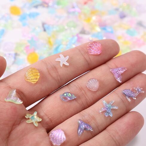 210pcs Mini Resin Animals, Miniature Ocean Figurines Glow in The Dark Small Sea Turtles Fishes Jellyfishes Tiny Crabs Starfishes Seashells Dolphins Statue for Dollhouse Aquarium Decorations in Kuwait