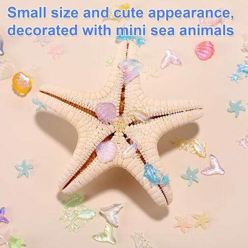 210pcs Mini Resin Animals, Miniature Ocean Figurines Glow in The Dark Small Sea Turtles Fishes Jellyfishes Tiny Crabs Starfishes Seashells Dolphins Statue for Dollhouse Aquarium Decorations in Kuwait