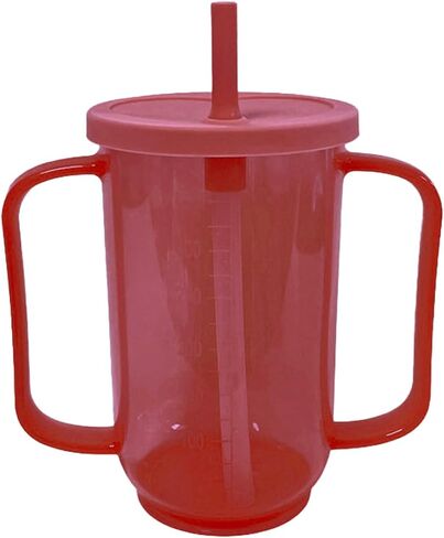 Adult Sippy Cups for Elderly 12oz Sippy Cup with 2 Handles No Spill Cups for Adults Straw Cups Dysphagia Cups for Disabled Patients in Saudi Arabia