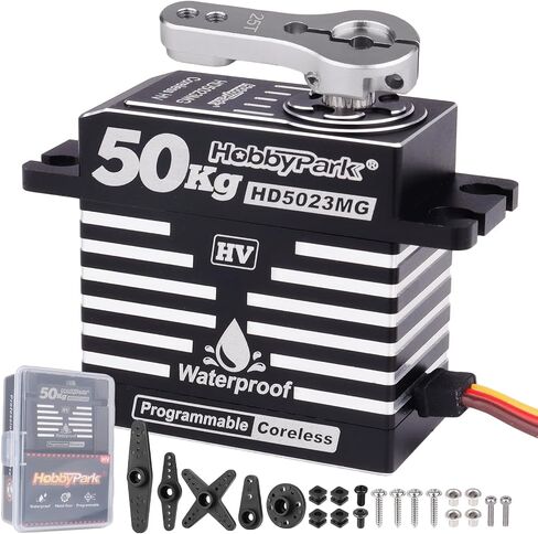 Hobbypark مقاوم للماء RC Servo عزم الدوران العزم العزم Motor Motor Metal Gear Digital Servo الألومنيوم أجزاء من 1/8 1/10 RC Crawler RC Truck RC Car Buggy Basher Bashing Angle 180 ° (35 كجم عزم الدوران) in Saudi Arabia