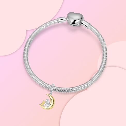 Moon Sun Star Charm 925 Sterling Silver Charm Fits Women's Charm Bracelet & Necklace Valentine's Day Mother's Day Jewelry Gifts for Women in Kuwait