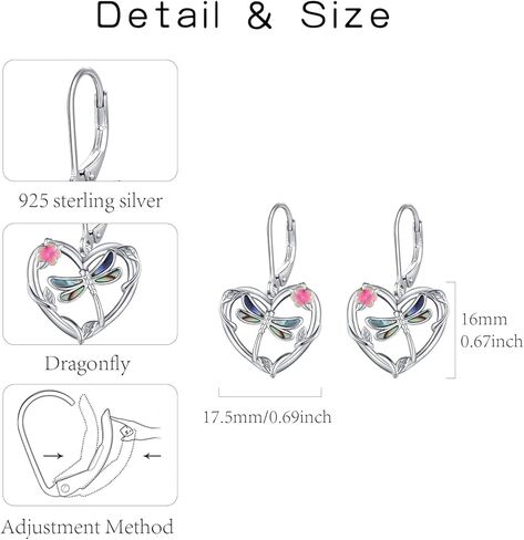 Blue Dragonfly Earrings for Women 925 Sterling Silver Dragonfly Leverback Earrings Animal Dragonfly Jewelry Gifts for Mothers Day in Kuwait