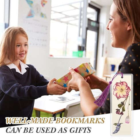 DIY Bookmark Making Kit 150 Pcs Bookmark Laminating Pouches with 150 Pcs Tassels 2 x 6 Inch Hot Laminator Sleeves 5 Mil Laminating Pouches Dried Flower for Book Lovers Nature Lovers in Kuwait