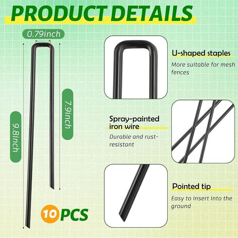 20 Pack Dog Exercise Pens Pets Replacement Exercise Pen Ground Stakes Metal Ground Stakes for Pens Dog Exercise Pens Fence Ground Stake for Pets Dog Crate,Black 9.8 x 7.9 Inch in Kuwait