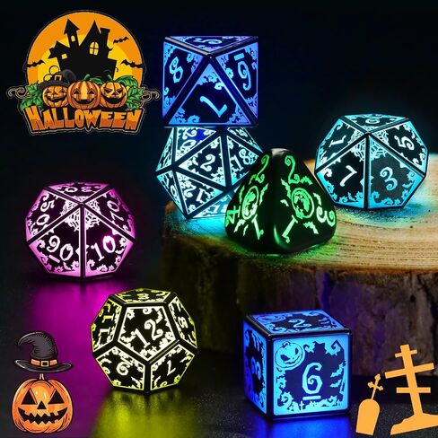 Light up DND Dice Set Rechargeable,Cool LED D and D Dice 7pcs with Charging Box Polyhedral Dungeons and Dragons RPG Dice Set for Role Playing Table Game (Astral Shard Blue) in Kuwait