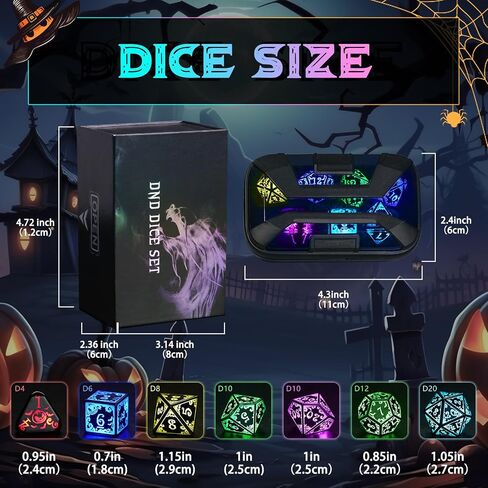 Light up DND Dice Set Rechargeable,Cool LED D and D Dice 7pcs with Charging Box Polyhedral Dungeons and Dragons RPG Dice Set for Role Playing Table Game (Astral Shard Blue) in Kuwait