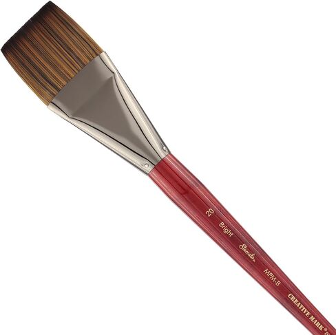 Creative Mark Staccato Artist Paintbrush - Bright Size 12 - Synthetic Long Handled Brushes for Acrylic Paints, Handmade and Full Bodied with Springy Response in Saudi Arabia