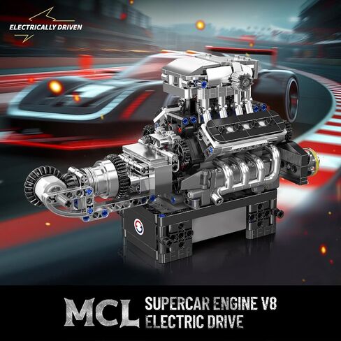 مجموعات لبنات بناء محرك Mold King Boxer ، مجموعة طراز محرك Mini V8 التي تعمل ، بناء محرك سيارة طراز جذع ، ألعاب هندسة بناء محرك ، مجموعات الأطفال/البالغين (609+PCS) in Kuwait