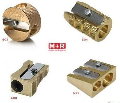Mobius + Ruppert (M+R) Brass Artists Pencil Sharpener - choose from 4 shapes! Made in Germany - finest in the world! (602 - Double Round) in Kuwait