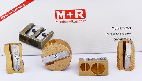 Mobius + Ruppert (M+R) Brass Artists Pencil Sharpener - choose from 4 shapes! Made in Germany - finest in the world! (602 - Double Round) in Kuwait