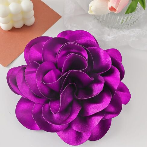 Flower Pins for Clothes Large Rose Flower Brooches Lapel Pins Dainty Fabric Flower Pins Delicate Elegant Handmade Flower Brooches for Wedding Party Dance Banquet Dress Suit Ceremony Clothes Accessories Jewelry in Kuwait