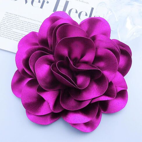 Flower Pins for Clothes Large Rose Flower Brooches Lapel Pins Dainty Fabric Flower Pins Delicate Elegant Handmade Flower Brooches for Wedding Party Dance Banquet Dress Suit Ceremony Clothes Accessories Jewelry in Kuwait