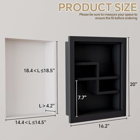 Solid Wood 14 X 18 Recessed Medicine Cabinet,2-Tier, Medicine Cabinet Organizer,Wall Niche, Bathroom Wall Cabinet, Recessed Bathroom Cabinet,Recessed Wall Cabinet, Bathroom Cabinet With Storage, White in Saudi Arabia