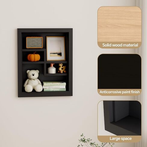 Solid Wood 14 X 18 Recessed Medicine Cabinet,2-Tier, Medicine Cabinet Organizer,Wall Niche, Bathroom Wall Cabinet, Recessed Bathroom Cabinet,Recessed Wall Cabinet, Bathroom Cabinet With Storage, White in Saudi Arabia