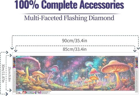 YALKIN 5D Diamond Painting Kits for Adults, Large Diamond Art Kits Full Drill Diamond Painting Kit for Adult Beginners, DIY Crystal Picture Art for Home Wall Decor 30x90cm/12x35in in Kuwait
