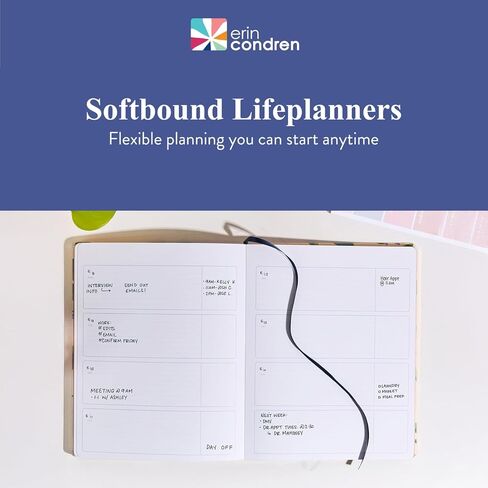Erin Condren 2025 Softbound Life Planner (Jan - Dec 2025), A5 12-Month Weekly & Monthly Planner Journal, Horizontal Layout, Soft Cover, Layflat Binding, Bold Blooms Cover & Interior Design in Kuwait